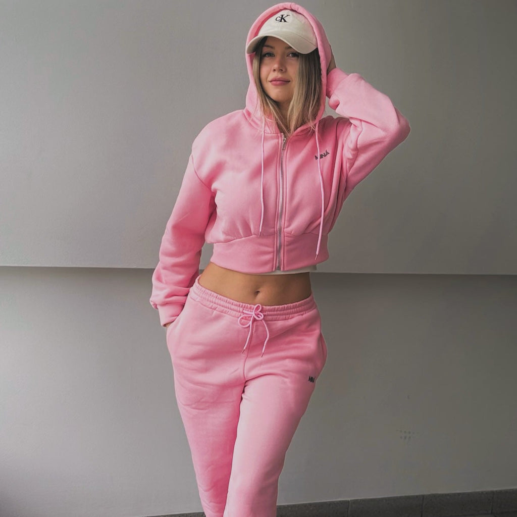 Pink Dream & Shadow Cropped Zip