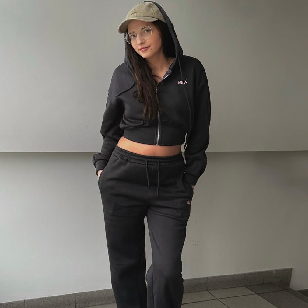 Pink Dream & Shadow Cropped Zip