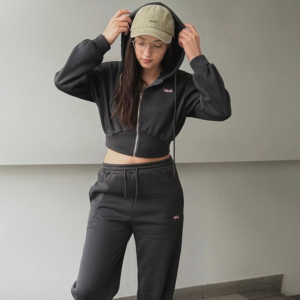 Pink Dream & Shadow Cropped Zip