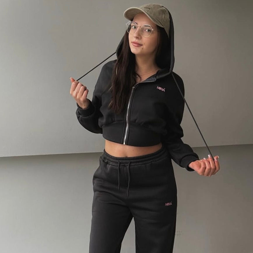 Pink Dream & Shadow Cropped Zip